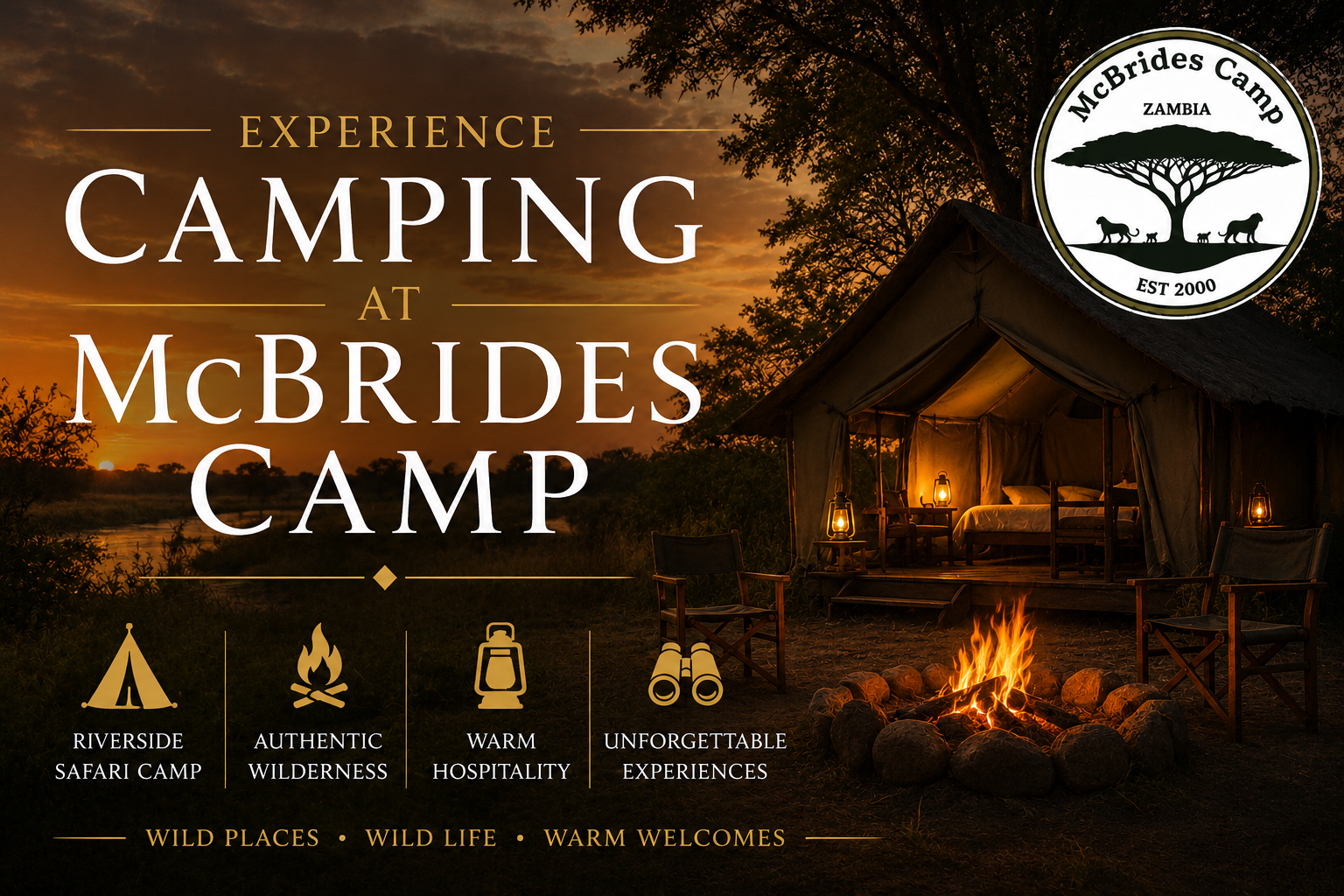 Camping at McBrides Kafue National Park Zambia