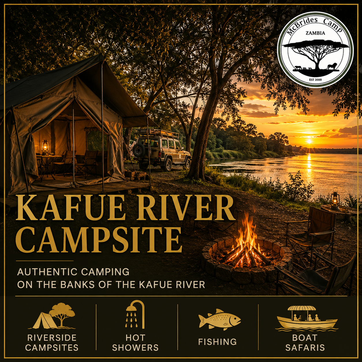 Camping at McBrides Kafue National Park