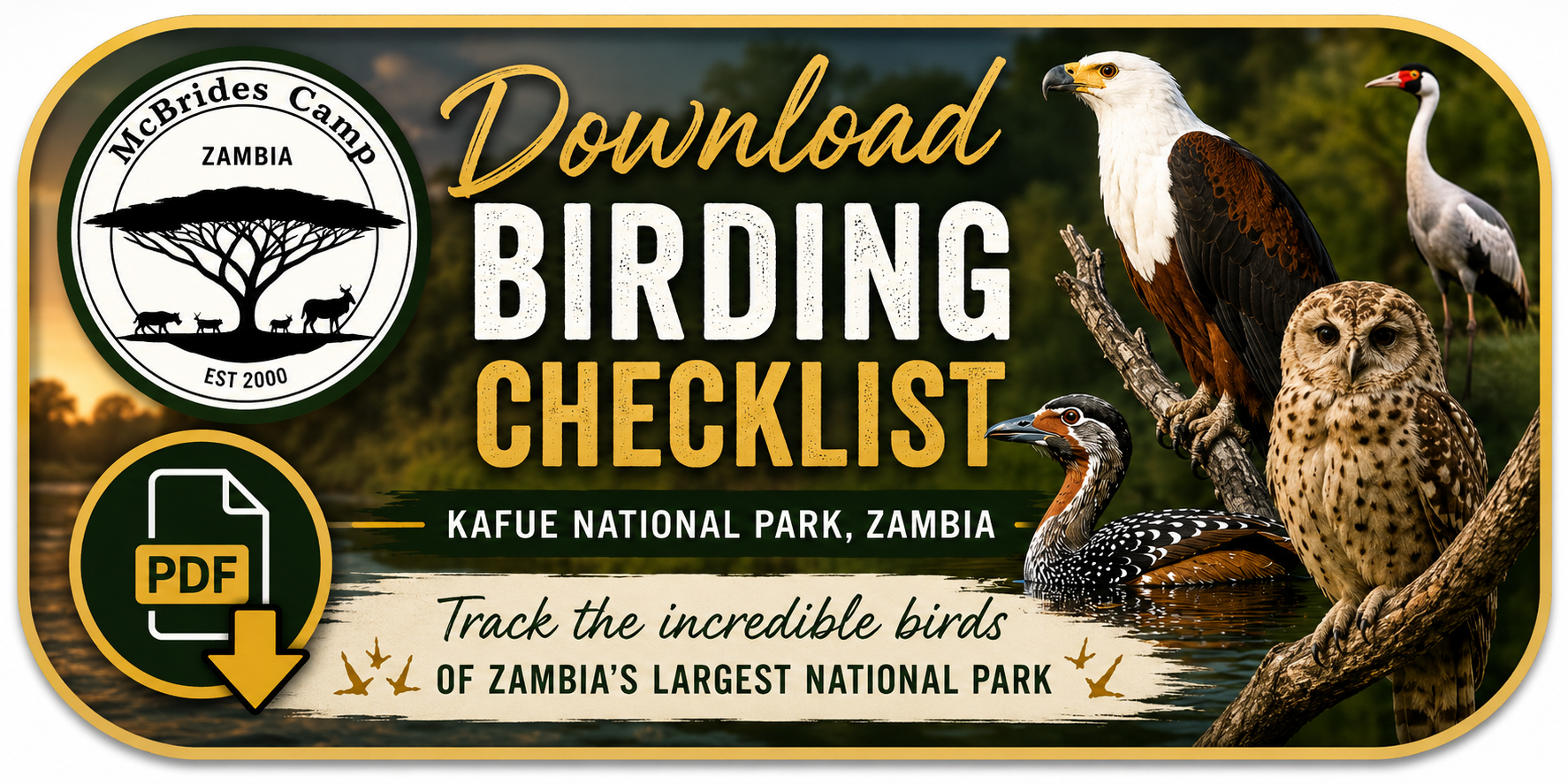 McBrides Camp Kafue National Park Birding Checklist Button