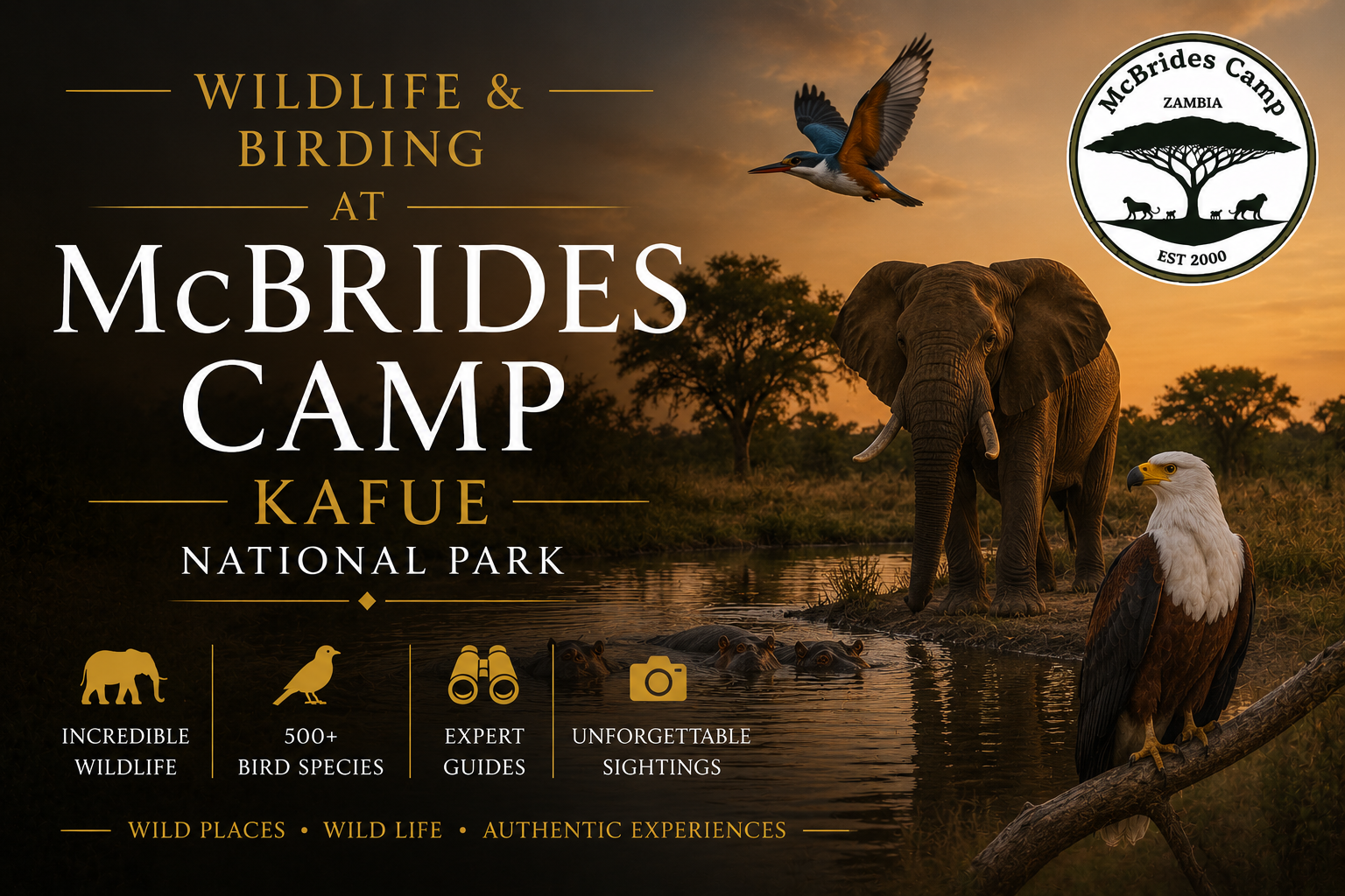Wildlife and Birding at McBrides Camp Kafue National Park Zambia